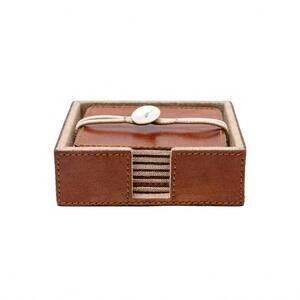 NEW BLUE PHEASANT bristol coasters - set of 6 in brown